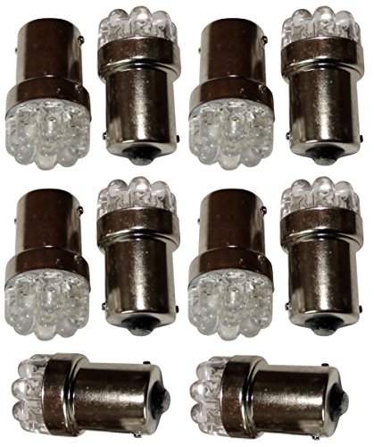 AERZETIX: 10x Bombillas P21W R5W R10W 12V 9LED blanco con efecto Xenon base de 1156 - C12193