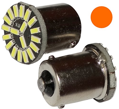 AERZETIX: 2 x Bombillas 24V P21W R10W R5W 19LED SMD color ambar para camion semirremolque puerta de garaje portal