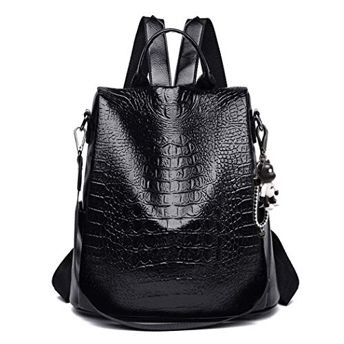 AINUOEY Mujer Bolsos Mochila Vestir Antirobo Pequeña Casual Bandolera Cuero Hombro Piel de PU Fekete