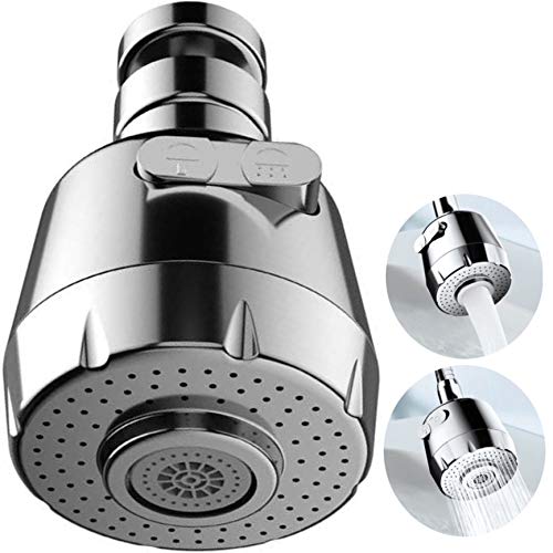 Aireador Grifo Cocina, 360 Grados Adaptador Grifo Perlizador Atomizador Universal Giratorio Cabezal de Accesorio Cocina Baño Antisalpicaduras Ahorro Agua (7cm)