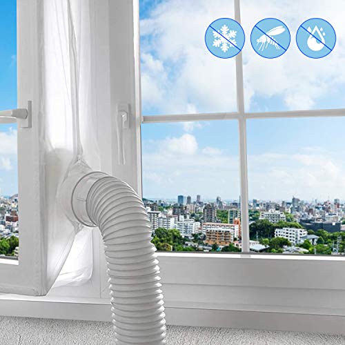 Aislamiento de Ventanas para Aire Acondicionado Móvil y Secadora, Adecuado para Unidad de Aire Acondicionado Portátil, Parada de Aire Caliente Fácil Instalación Evita La Entrada de Mosquitos(400CM)