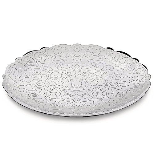 Alessi Dressed Bandeja con decoración en Relieve, Acero, Plateado, 18 x 10