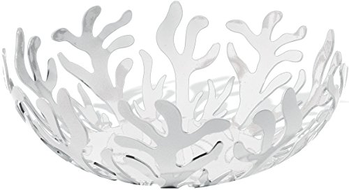 Alessi Mediterraneo ESI01/29 W Frutero de Diseño, Acero Inoxidable y Resina Epoxi, Blanco, 29 cm