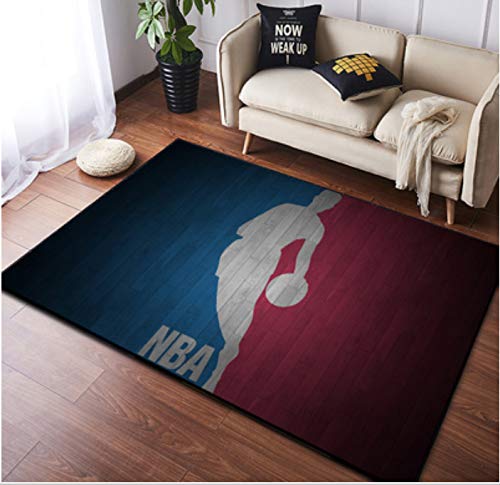 Alfombra Alfombra Estilo Europeo Y Americano Personalidad Creativa Nba Baloncesto Camel Logotipo Retro Piso Sala De Estar Dormitorio Mesita De Noche Habitación Infantil Mat Antideslizante 140 * 200 Cm