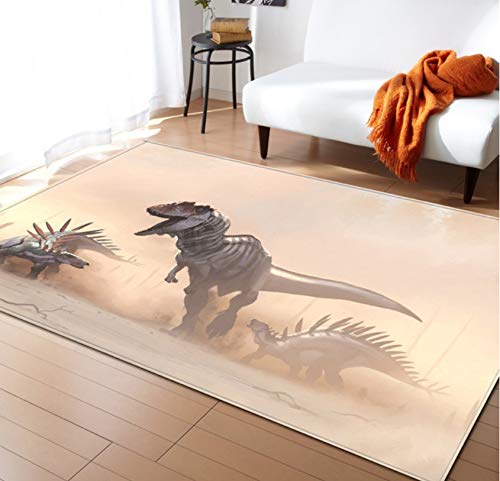 Alfombra Infantil Vintage Manta De Dinosaurio Suave Poliéster Sala De Estar Dormitorio De Bebé Piso Almohadilla De Juego 120cmx170cm