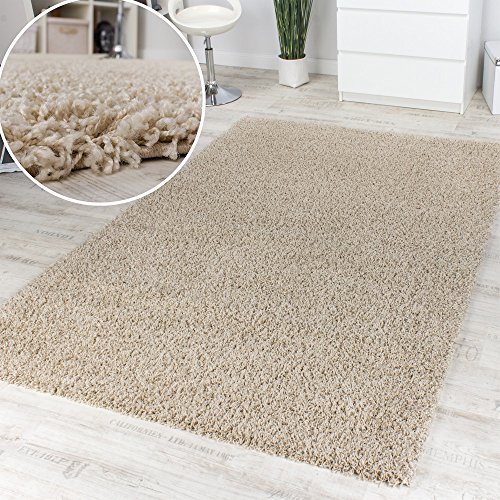 Alfombra Pelo Alto Y Largo Shaggy Crema Marfil Liquidación A Un Precio Increíble, tamaño:160x220 cm