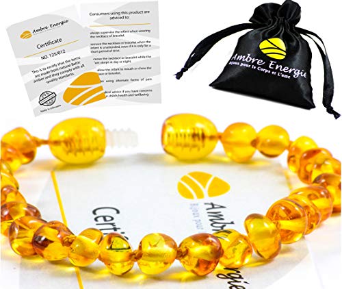 AmberJewellery Pulsera de ámbar 14cm. - De la Máxima Calidad Certificado Genuino Collar de Ámbar Báltico/Rápido Entrega / 100 Días de Garantía de Devolución de Dinero! (Honey)