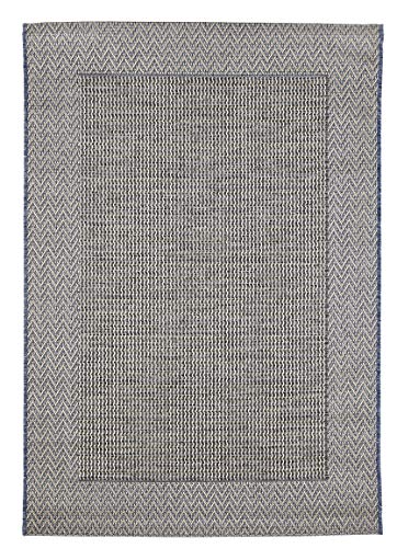 andiamo Alfombra Tejida por Clyde sin Pelo. Cenefa Beige y Antracita, B086F6CWFY, 120 x 170 cm