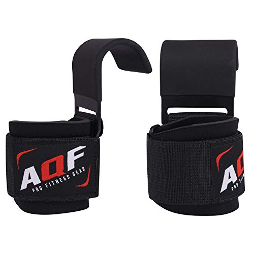 AQF Muñequera con Correas de Gancho para un Buen Agarre Guantes con Soporte para la Muñeca para Levantamiento de Pesas para Gimnasio Entrenamientos