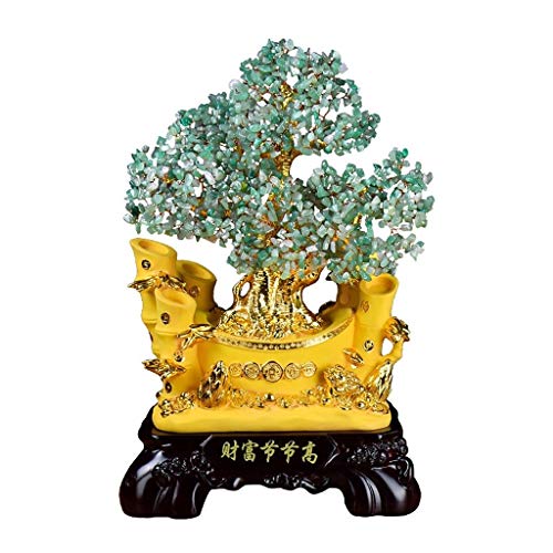 Árbol del dinero bonsai feng shui Feng Shui suerte estatuilla de cristal de cuarzo árbol del dinero Bonsai Fengshui decoración de la gema for la riqueza y la suerte de riqueza y prosperidad-Home Offic