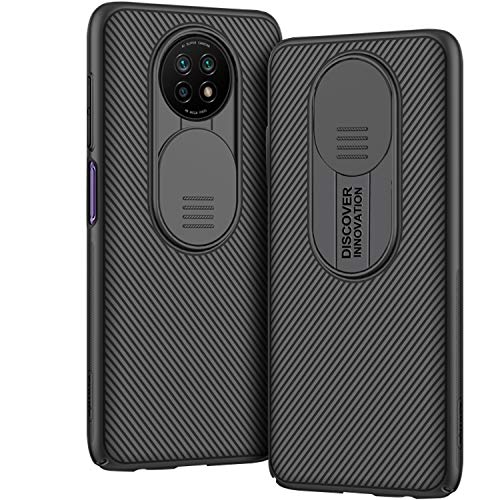 AROYI Funda Compatible con Xiaomi Redmi Note 9T 5G, Tapa Deslizante para la cámara - Negro