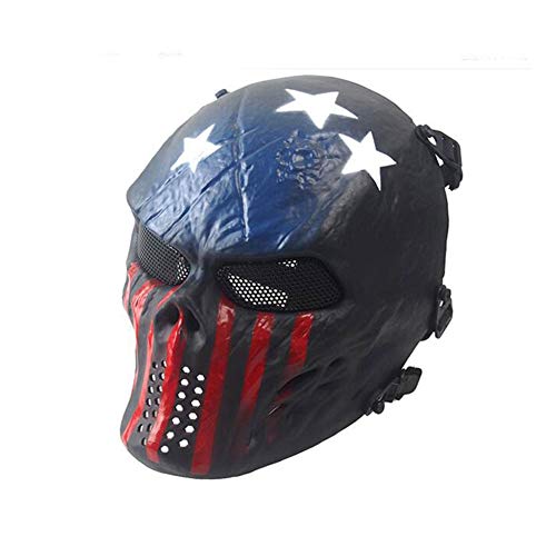 ATAIRSOFT Tactical Airsoft Paintball CS Protect Full Face Malla de Metal para Halloween Cosplay Hockey BB Iron Masquerade