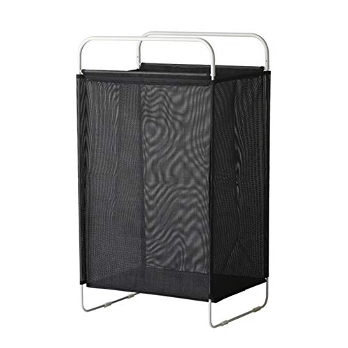 Bolsa De Almacenamiento Gran Espacio Tejido De Nailon Diseño De Velcro Transpirable Desmonte Libremente Alfombra Cesto para La Colada Tingting (Color : Negro, Tamaño : 40 * 29.5 * 70cm)