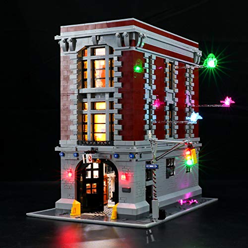 BRIKSMAX Kit de Iluminación Led para Lego Ghostbusters Firehouse Headquarters,Compatible con Ladrillos de Construcción Lego Modelo 75827, Juego de Legos no Incluido (Versión de Control Remoto)