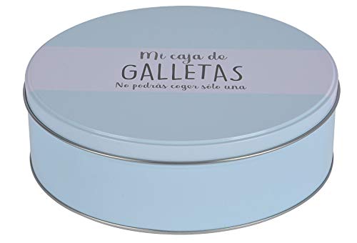 Caja Galletas Metal, Azul, 22 x 7 cm