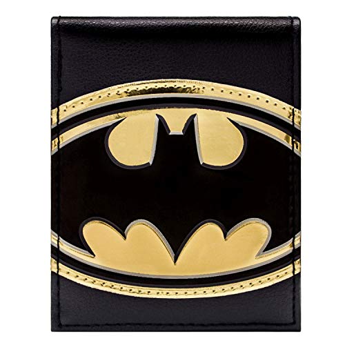 Cartera de DC Comics Batman Símbolo de Oro Brillante Negro