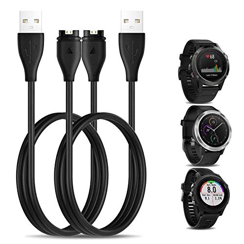 CAVN 2 Pcs Cargador Compatible con Garmin Vivoactive 3 4/Venu/Fenix 6,6S,6X/Forerunner 245/945/935/45 /Instinct/Fenix 5,5S,5X USB Data Sync Cargador Cable de Carga Cable de Alambre