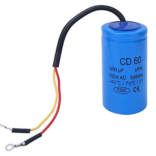 CD60 Condensador redondo 500uf, 40 ° C/70 ° C/21 250VAC Condensador de arranque del motor de bomba de agua a prueba de explosión, para lavadoras, bombas, refrigeradores, compresor de aire