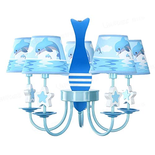 Chandelier Luz, Accesorios Colgantes de Techo, Luminarias Colgantes, The Dolphin Children Room Chandeliers Chandelier Boys Girls Rooms The Bedrooms Creative Five-Pointed Star Cartoon Eye Care Eye,Lu