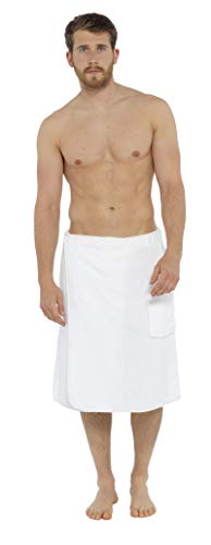 CityComfort Albornoz Corto para Hombre | Toalla De Playa para Surf, Deportes Acuáticos, Piscina, Baño, Ducha, Sauna, Senderismo | 100% Algodón (M/L, Blanco)