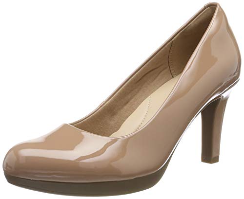 Clarks Adriel Viola, Zapatos de Tacón Mujer, Beige (Praline Patent Praline Patent), 39 EU