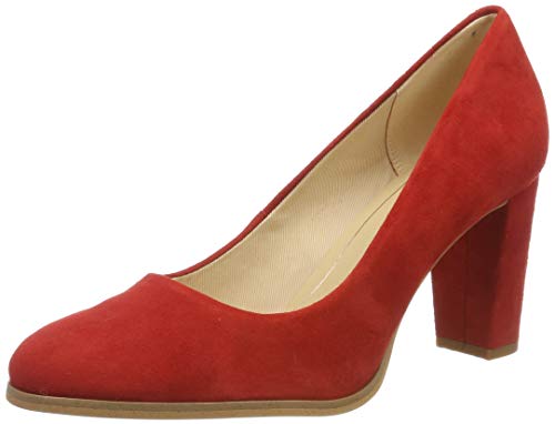 Clarks Kaylin Cara, Zapatos de Tacón Mujer, Rojo (Red Suede Red Suede), 37 EU