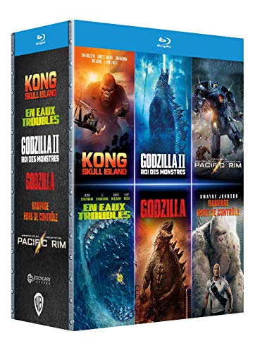 Coffret : Godzilla + Godzilla : Roi des monstres +  Kong : Skull Island + Rampage - Hors de contrôle + En eaux troubles + Pacific Rim [Francia] [Blu-ray]