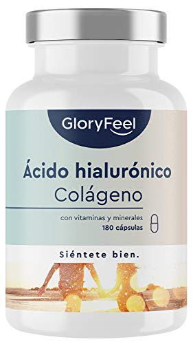 Colágeno + Ácido hialurónico + Biotina + Vitamina C natural + Zinc + Selenio + Extracto de bambú - Para la piel, articulaciones, los huesos y el cabello -180 cápsulas (Suministro para 3 meses)