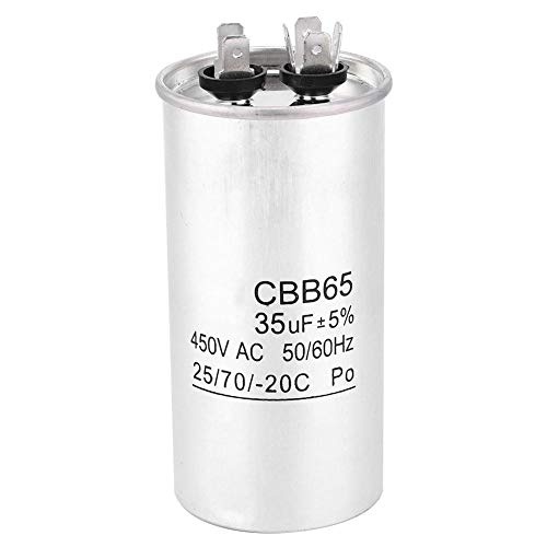 Condensador Redondo, CBB65A 450V 35UF Condensador Impermeable Condensador de Arranque de Aire Acondicionado de Papel de Aluminio para Aire Acondicionado