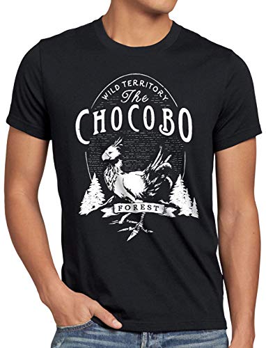 CottonCloud Wild Chocobo Camiseta para Hombre T-Shirt Final VII Juego de rol, Talla:M, Color:Negro