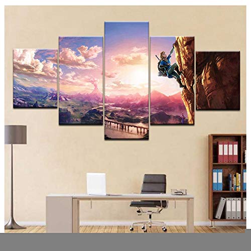 Cuadro en Lienzo Moderno Impresión Aventura legendaria 5 Piezas Impresión Artística Imagen Gráfica Decoracion de Pared SK-143