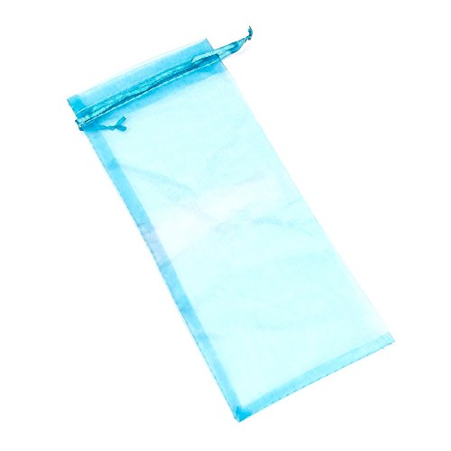 Desconocido Bolsas de Organza para Botellas Turquesa 25 x 11