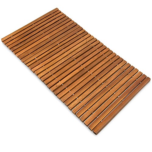 Deuba Alfombra de baño de Madera de Acacia pre-aceitada Anti-Deslizante - Medidas: 80 cm x 50 cm