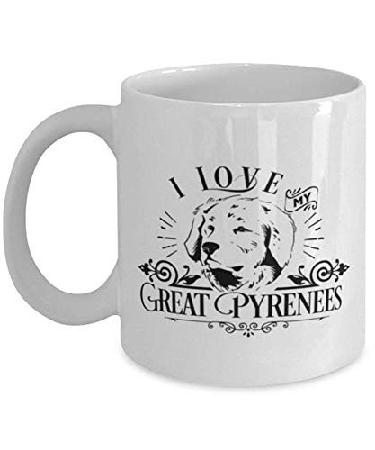 Divertida taza de café, gran pirineo, gran regalo de los Pirineos, taza de té, taza de café, taza de café de 325 ml, regalo para mujeres y hombres