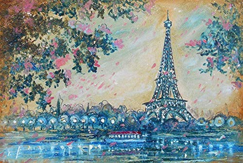 Diy Pintura Digital Acuarela Paisaje Torre Eiffel Hogar Nuevo Alojamiento Adulto Regalo De Boda Niño Principiante