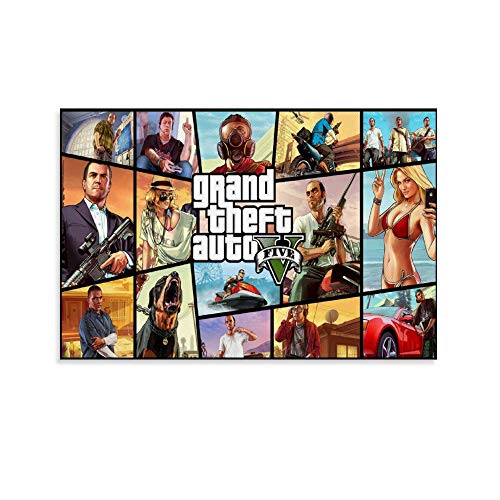 DRAGON VINES Póster de Grand Theft Auto V Game GTA 5 Art Canvas Poster de pared otoño decoración del hogar 20 x 30 cm