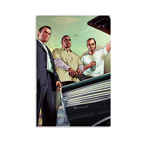 DRAGON VINES Póster de Grand Theft Auto V Game GTA 5 para trabajos de mantenimiento y conductor, impresión de póster para decoración de pared para sala de estar, 60 x 90 cm