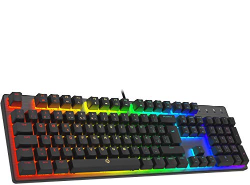 DREVO Tyrfing V2 105Key RGB Teclado Mecánico Gaming con Cable USB diseño Completo Programable Macro Soporte de Software Outemu Tactile Interruptor Marrón, QWERTY Distribución Español