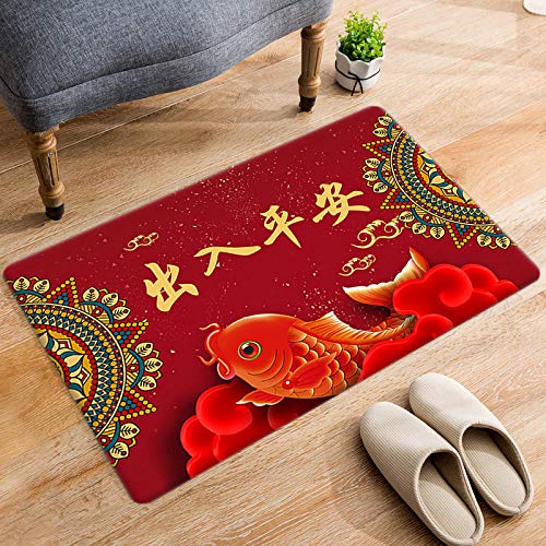 DRTWE Alfombra de terciopelo suave, para interior y exterior, con estampado 3D, antideslizante, cálida, para sala de estar, dormitorio, para yoga, meditación, niños, 40 x 60 cm