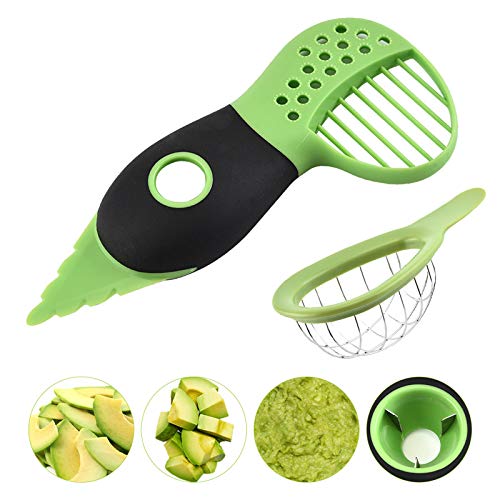 EQLEF Pelador Aguacate, pelador de Aguacate 4 en 1 y Cortador de Aguacate ABS ecológico, Juego de Herramientas ergonómicas para Mango, Kiwi, Paquete de 2