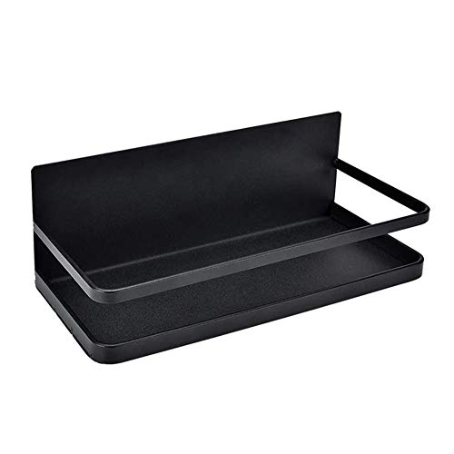 Estante de Especias Para Refrigerador, Estante Magnético Para Refrigerador, Estante Magnético Multifuncional Sin Perforaciones Para Estante de Baño, Organizador Para El Hogar (Negro)