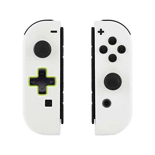 eXtremeRate Carcasa Joy-con Botones Completos D-Pad para Nintendo Switch Funda de Agarre Reemplazable Tacto Suave Shell para Nintendo Switch No Incluye la Carcasa de la Consola (Blanco)