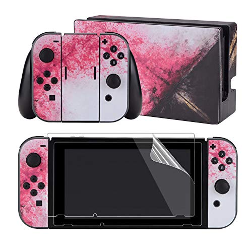 eXtremeRate Neurofunk - Juego completo de pegatinas para placas frontales + 2 protectores de pantalla para Nintendo Switch (consola y Joy-con y Dock & Grip)