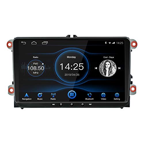 EZoneTronics Android 8.1 Radio de Coche 9" Pantalla táctil capacitiva IPS de Alta definición GPS navi BT USB Player 2G ROM+16G RAM para VW Passat Golf MK5 MK6 Jetta T5 EOS Polo Touran Seat Sharan