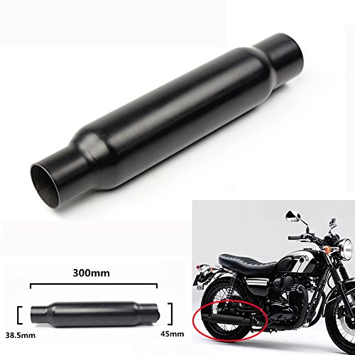 Fast Pro Tubo de Escape Universal para Motocicleta 3,81 cm, Entrada OD, 30 cm de Corto, para Harley Cafe Racer, Bobber Custom, Color Negro