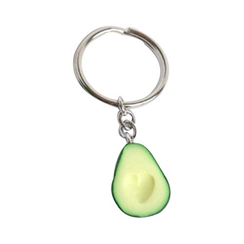 Fingertoys Love Aguacate Hecho a Mano Tridimensional Suave Cerámica Llavero Lindo Fruta Adornos - H02