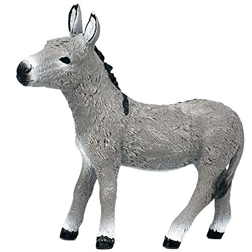 FLORMOON Burro Gris Figura RealistaFiguritas De Animales Early Educational Burro de Juguete Educación temprana Proyecto de Ciencias Cumpleaños de Navidad Torta de cumpleaños para niños pequeños