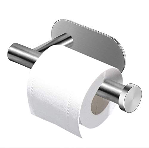 Fodlon Portarrollos Papel Higiénico, Portarrollos baño Autoadhesivo 304 Acero Inoxidable Soporte de Papel Adhesivo Sin Taladro Portarrollos para WC Baño Cocina