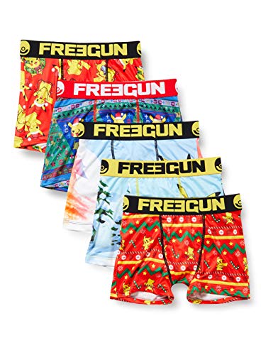 Freegun Lot De 3 Boxer Garcon pokemon Pantalones, Multicolor (Multicolor G1), 14-15 años (Talla del fabricante: 14/16) (Pack de 5) para Niños