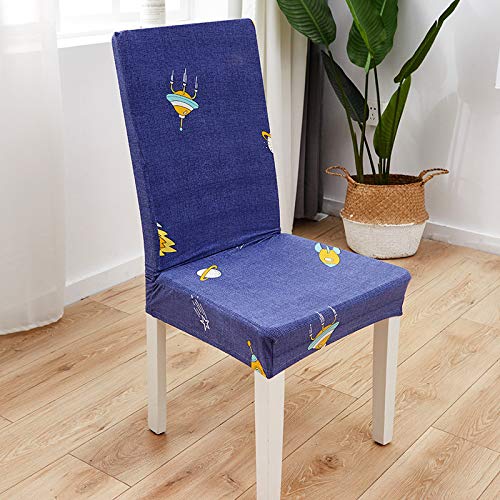 Fundas De Silla De Comedor,Fundas Extraíbles, Lavables, Suaves Y Elásticas Para Sillas, Dibujos Animados, Nave Espacial Cósmica Abstracta, Estampado, Protector De Asiento Para Silla De Banquete,